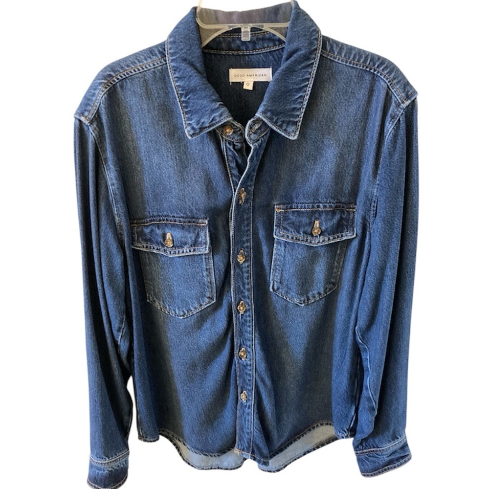 Good American Easy Denim Shirt Size 0 / XS